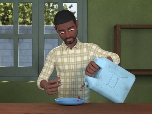 Animation demonstrating jerrycan use for bean storage.