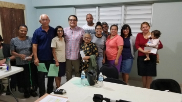 Manuel Chavez (fourth from left) with community members who had just finished a focus group interview.