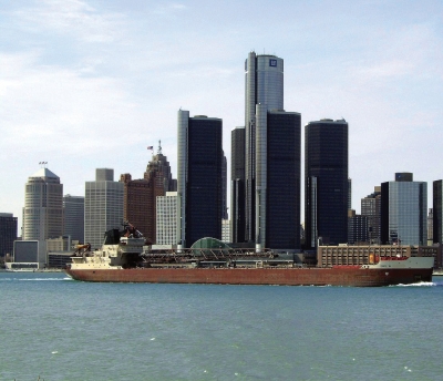 The Detroit River is a major international port of commerce and provides water to Detroit and many surrounding suburbs.
