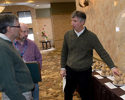 David Douches, director of the MSU Potato Breeding and Genetics Program, discusses scientific findings during the variety evaluation session of the 2016 Winter Potato Conference hosted by the Michigan Potato Industry Commission