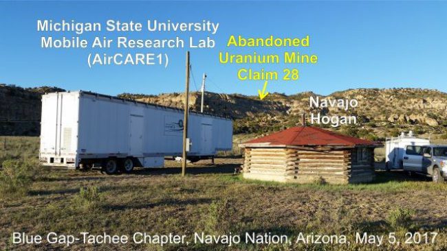 The AirCARE1 Mobile Air Research Laboratory on site at the Navajo Nation Blue Gap Tachee Chapter in Arizona.