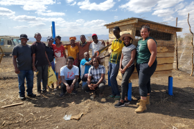 Students from MSU, the University of Dar es Salaam, and Sokoine University of Agriculture worked as a team with Naitolia residents to build chicken coops. They are designed to protect chickens from predators and reduce the incidence of disease.