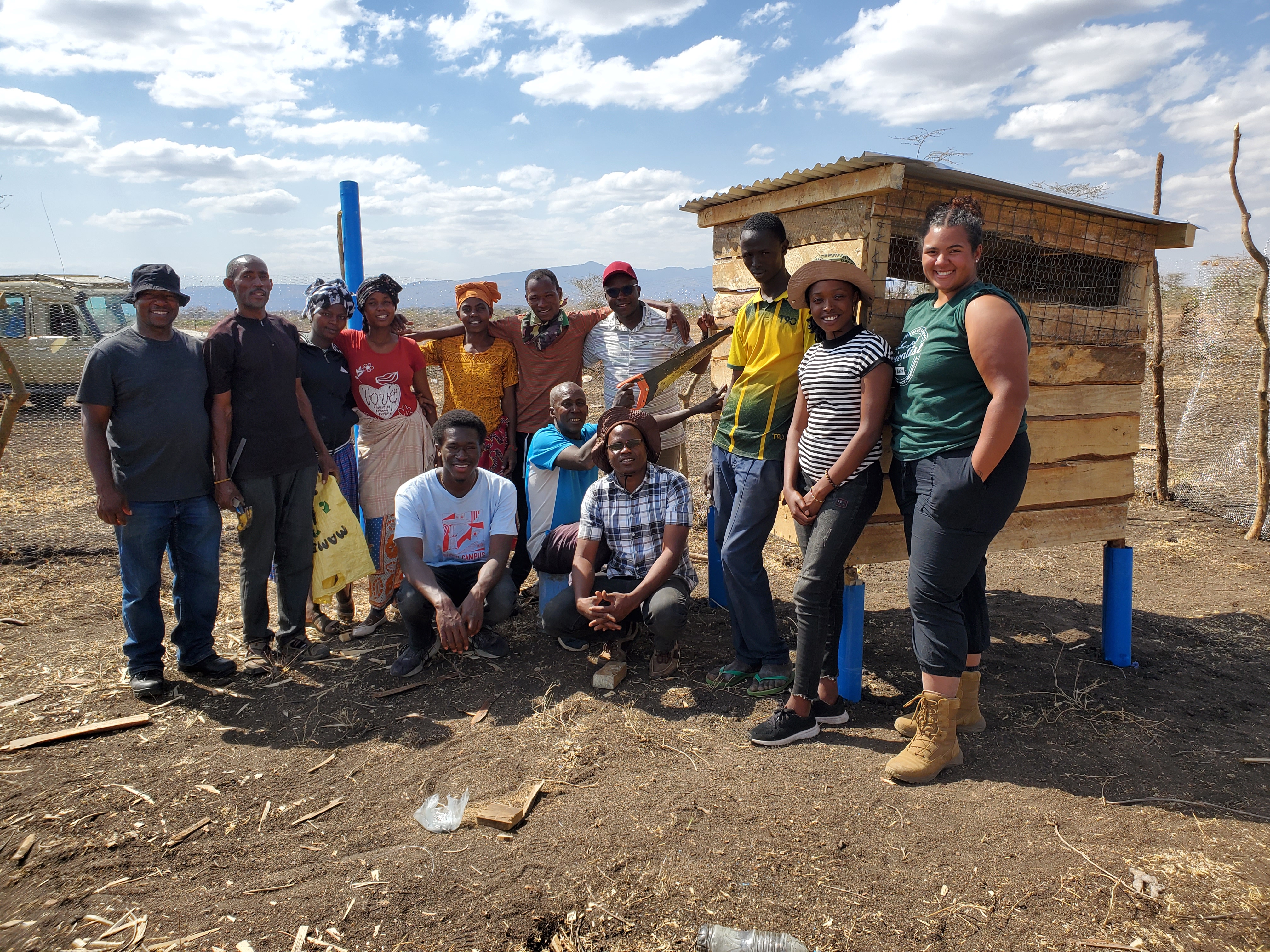 Students from MSU, the University of Dar es Salaam, and Sokoine University of Agriculture worked as a team with Naitolia residents to build chicken coops. They are designed to protect chickens from predators and reduce the incidence of disease.
