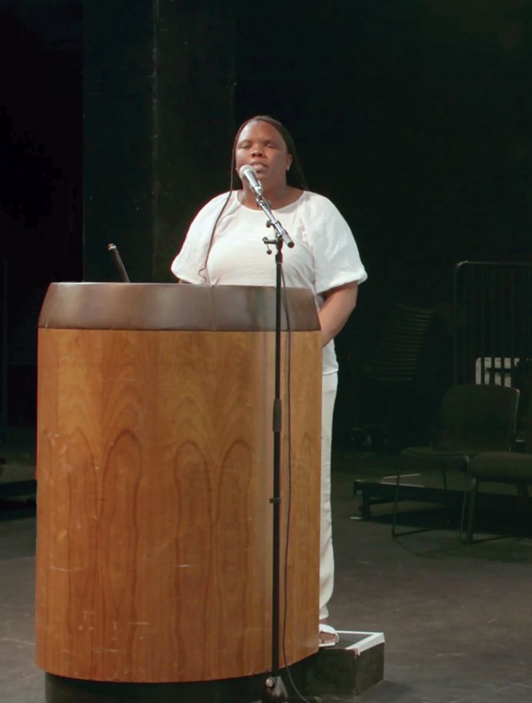 Mandela Washington Fellowship program participant Tsaone Mosweu delivers an 'Ignite Talk' to an audience of her peers and the public during her time on MSU's campus.