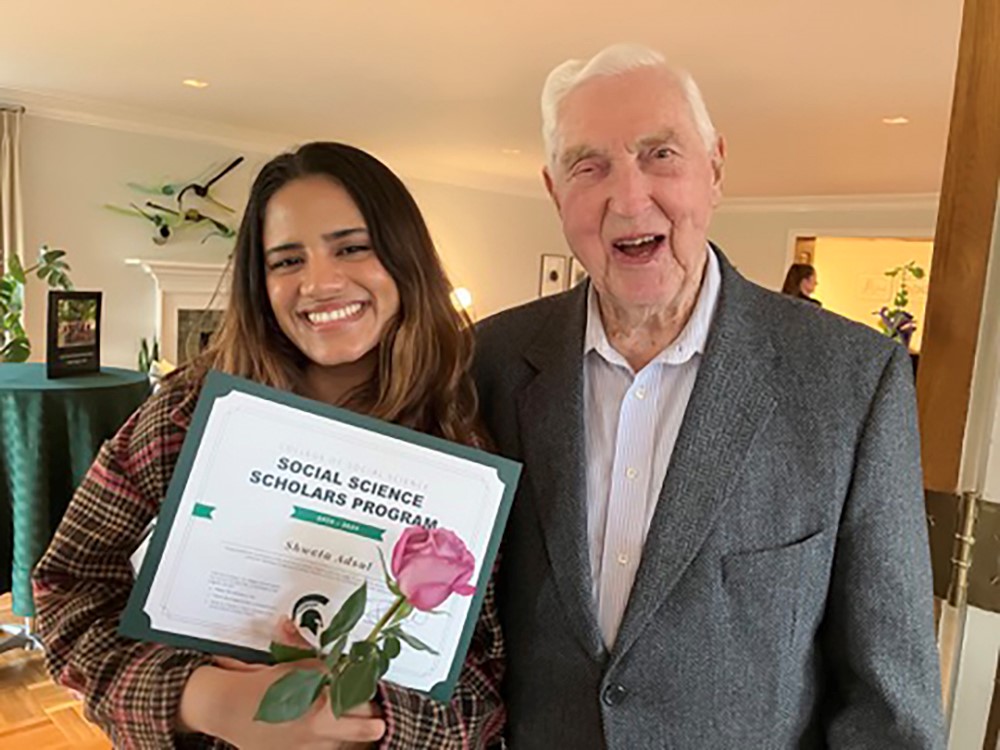 Student and senior duo Shweta and Irv developed a close bond through Generations Connect.