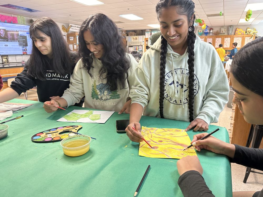 Rebecca Brewer's AP biology class participated in the Mystery of the Monkeyflower curriculum, growing two different types of the flower in the classroom.