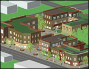 Building Walkable Communities Story Image - Model by Jonathon Archer and Emily Hunter for Meridian Township