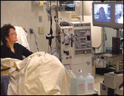 A telehealth videoconference at Marquette General Health System, Marquette, Michigan.