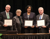 David Chapin, Lou Anna K. Simon, Dorinda Carter Andrews, and Clifford Seybert at the All-University Awards Convocation, February 11, 2014.