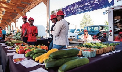 The MSU–Hurley Children's Hospital Pediatric Public Health Initiative encourages Flint families to eat healthy. The Flint Farmers Market features fresh fruits, vegetables, and locally-sourced products.