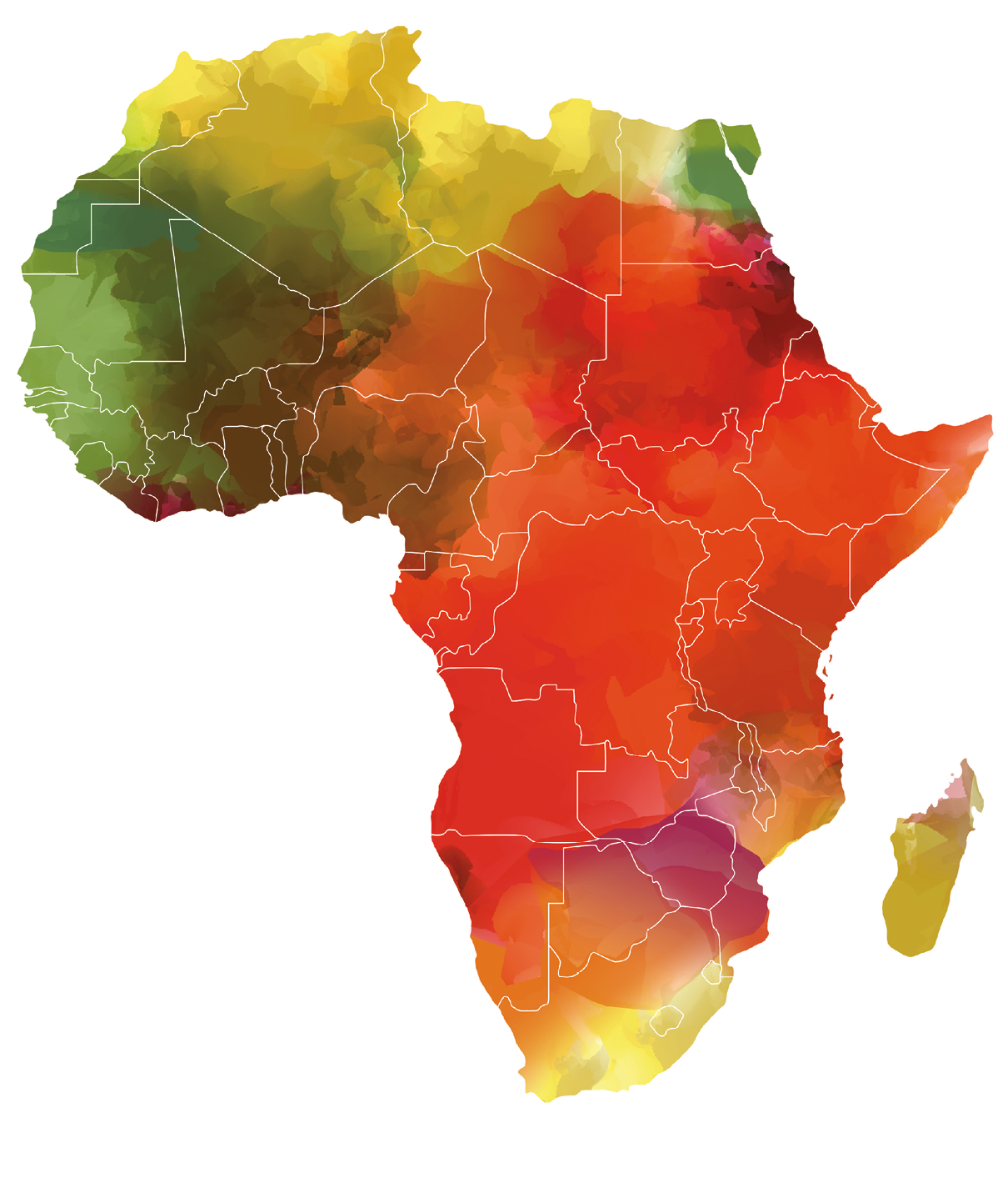 Watercolor Map of Africa
