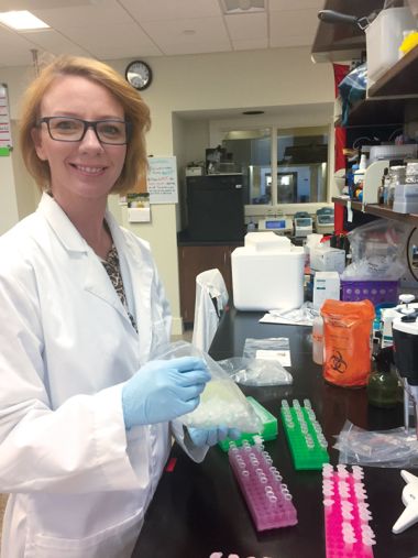 Heather Jordan works in her lab.